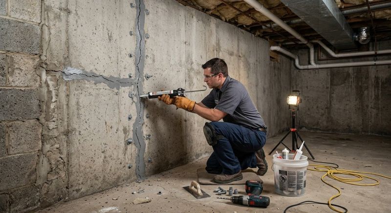 Basement Crack Repair in Perkasie, PA