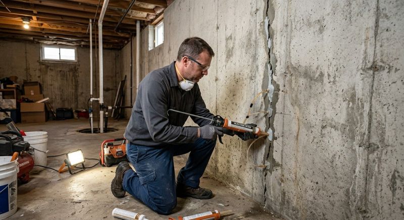 Basement Crack Repair in Perkasie, PA
