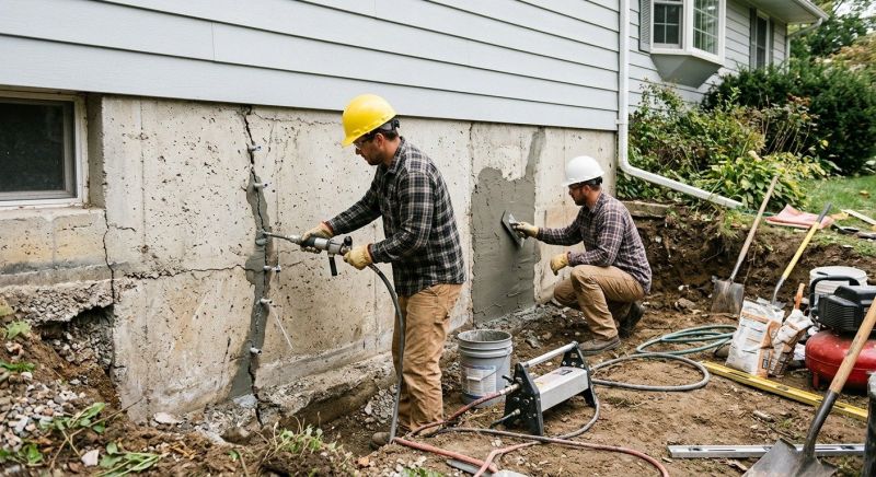 Cracked Foundation Repair in Perkasie, PA