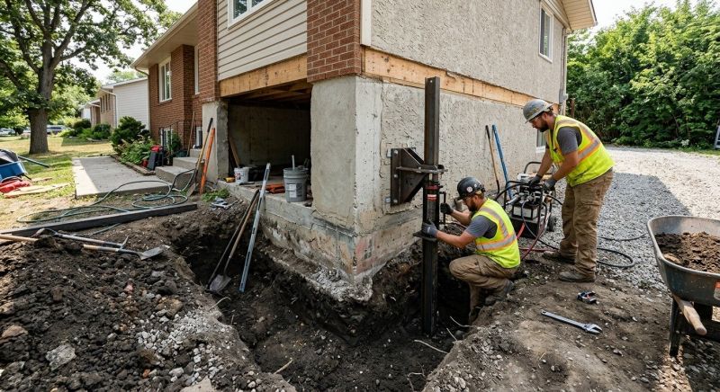 Foundation Pier Repair in Perkasie, PA