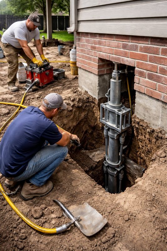 Foundation Pier Repair in Perkasie, PA