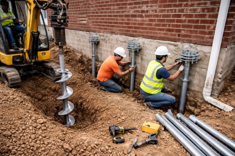 Helical Piers Installation in Perkasie, PA