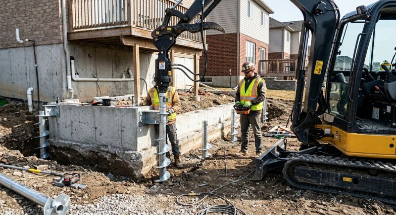 Helical Piers Installation in Perkasie, PA