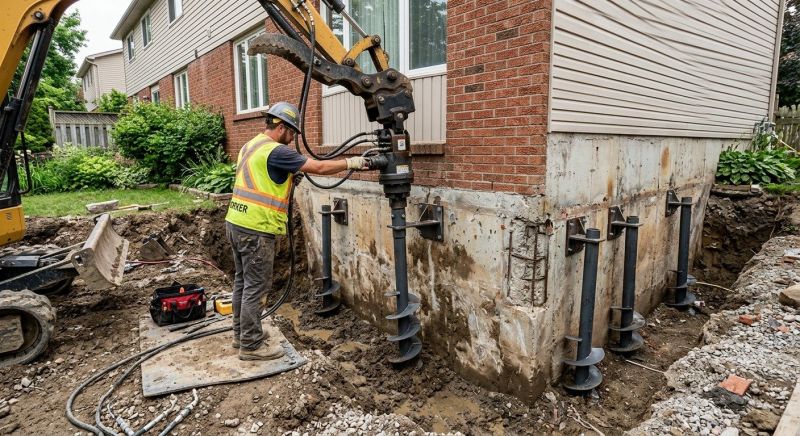 Helical Piers Installation in Perkasie, PA