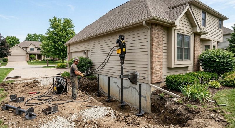 Helical Piers Installation in Perkasie, PA