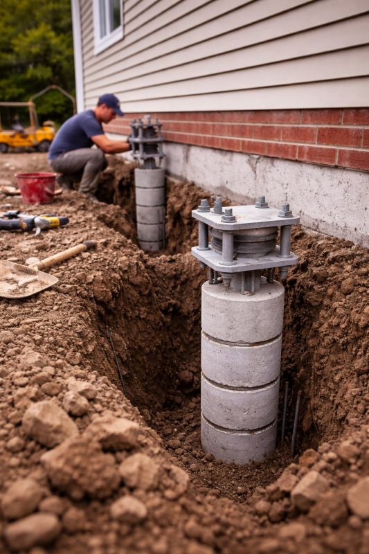 Helical Piers Installation in Perkasie, PA