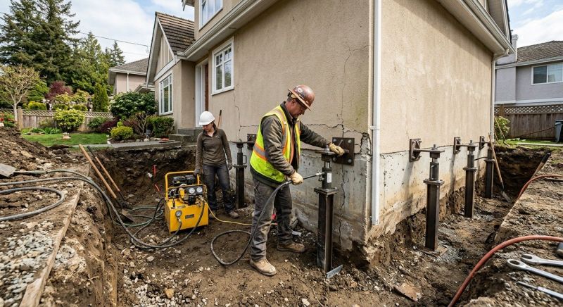 Sinking Foundation Repair in Alburtis, PA